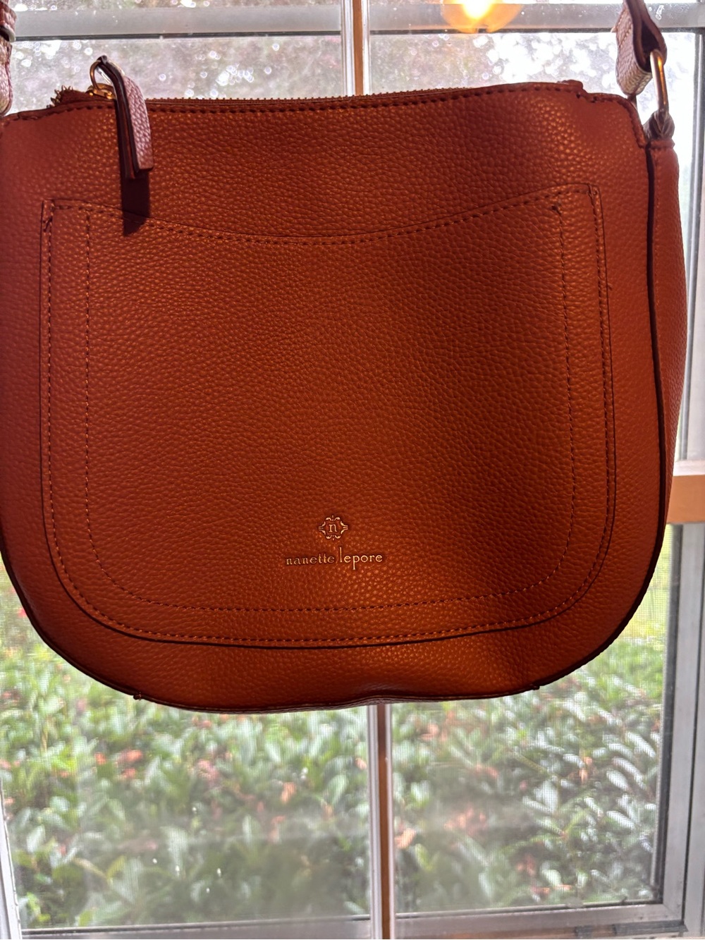 Nanette Lepore Saddle Crossbody Bag in Cognac Brown